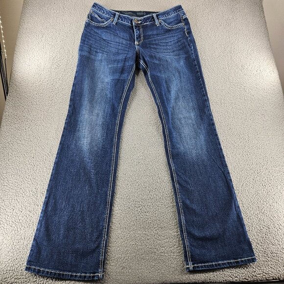 Wrangler Jeans Womens 36 (36x31) Blue Shiloh Ultimate Riding Mid Rise Bootcut - Picture 1 of 15